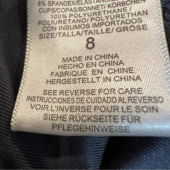 MICHAEL‎ Michael Kors Slate Gray Ruffled Scoop-Back One-Piece Swimsuit. Size 8. - Picture 16 of 16